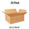 25 Pack Multi Depth Corrugated Shipping Cartons for Mailing Packing and Storage 15 x 11 1⁄8 x 6 inch